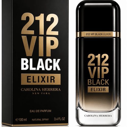 212 VIP Black Elixir Eau de Parfum Spray for Men 3.4 Oz
