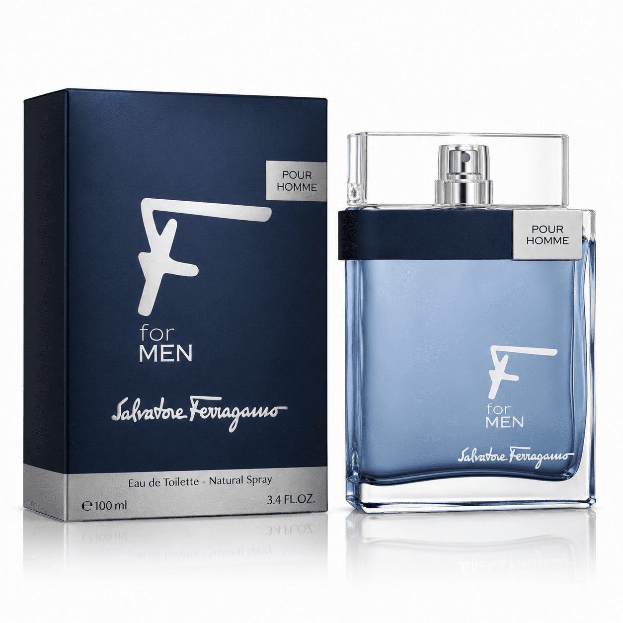 Salvatore Ferragamo Pour Homme Eau de Toilette Spray for Men 3.4 Oz / 100ml – Woody Aromatic Fragrance
