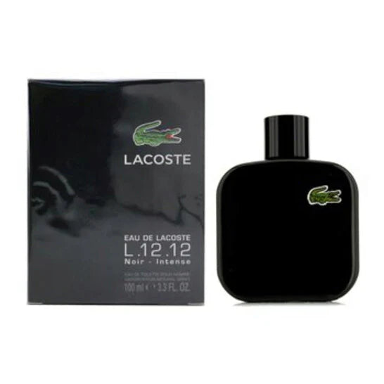 Lacoste L.12.12 Noir Eau de Toilette EDT Spray 3.4 oz 100 ml for Men | Fresh Aromatic Woody Fragrance