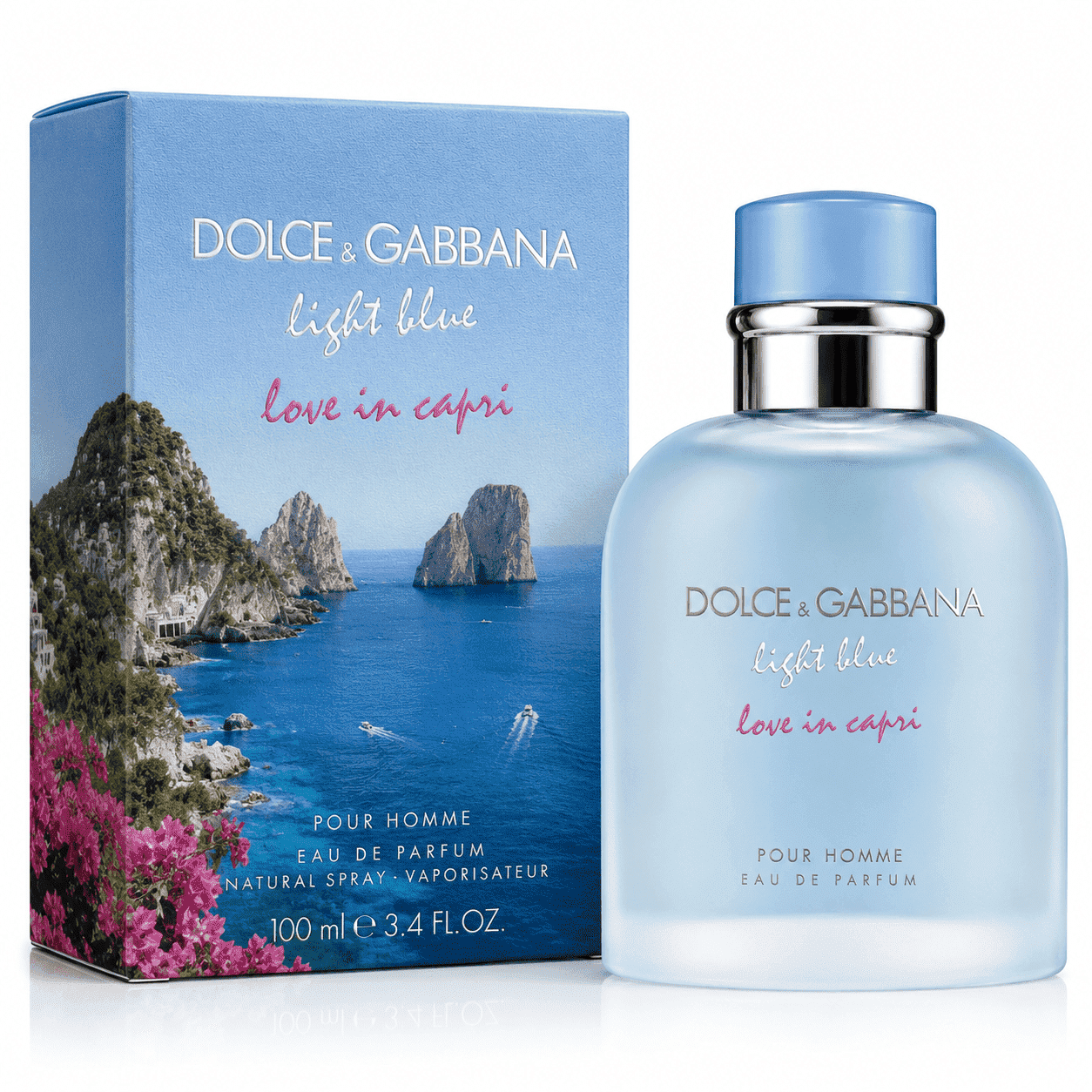 Dolce & Gabbana Light Blue Love in Capri Eau de Parfum for Men 3.4 Fl Oz / 100ml – Citrus Woody Fragrance