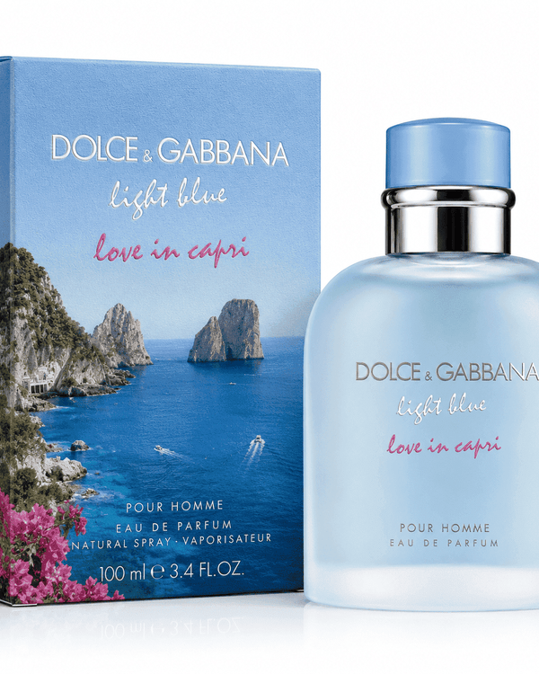 Dolce & Gabbana Light Blue Love in Capri Eau de Parfum for Men 3.4 Fl Oz / 100ml – Citrus Woody Fragrance