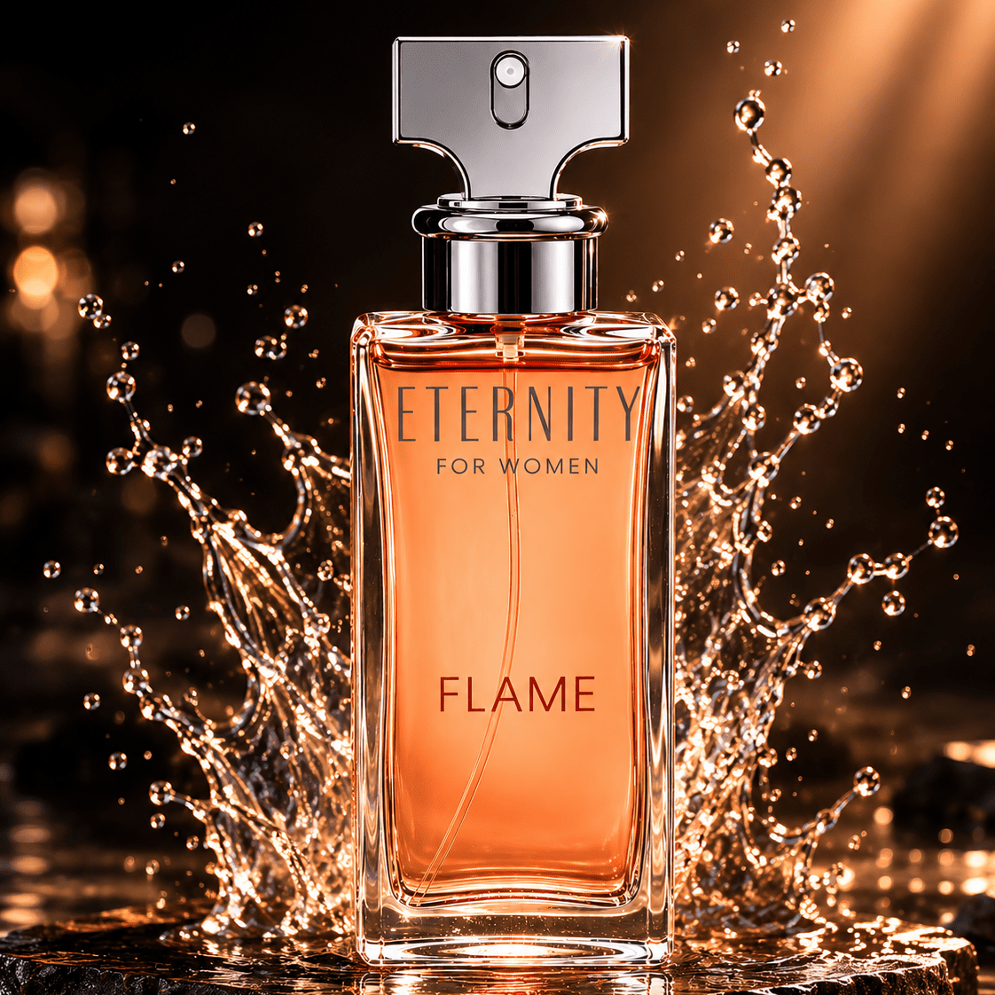 Perfume bottle labeled 'Eternity Flame'