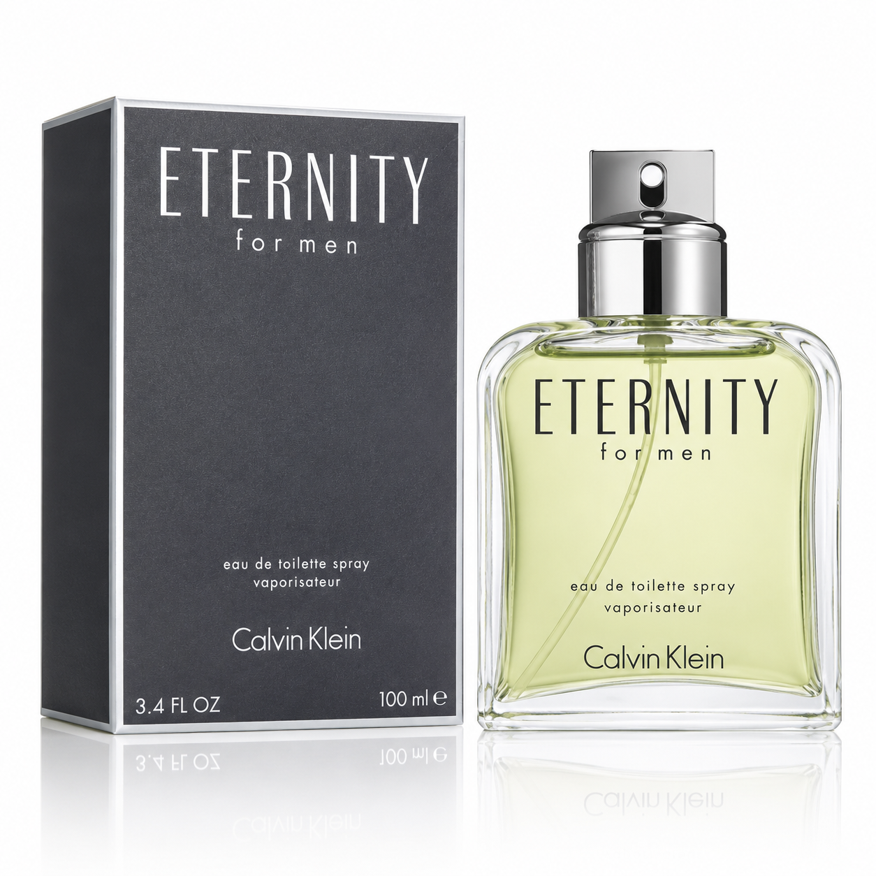 Calvin Klein Eternity for men perfume bottle and packaging