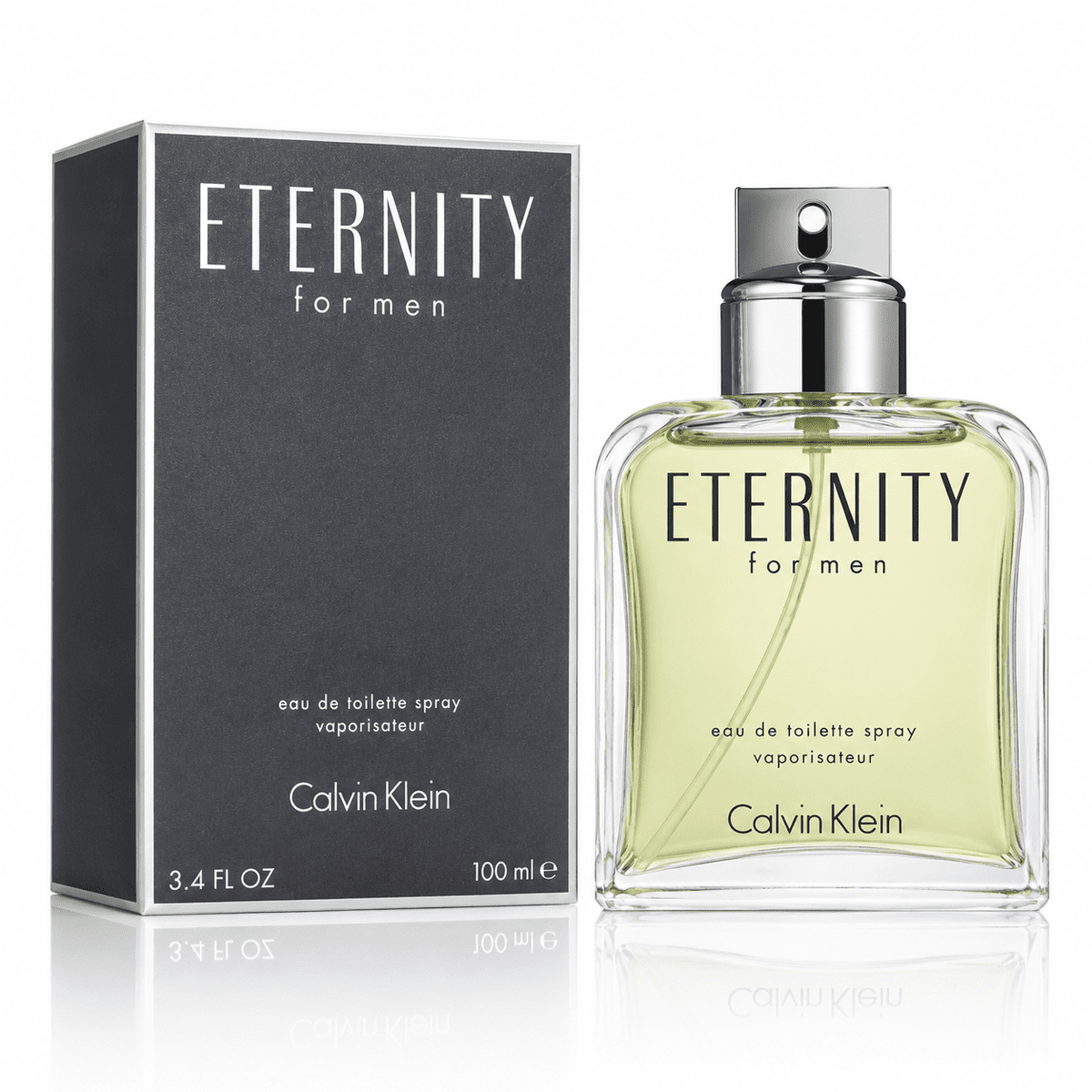 Calvin Klein Eternity for men perfume bottle and packaging