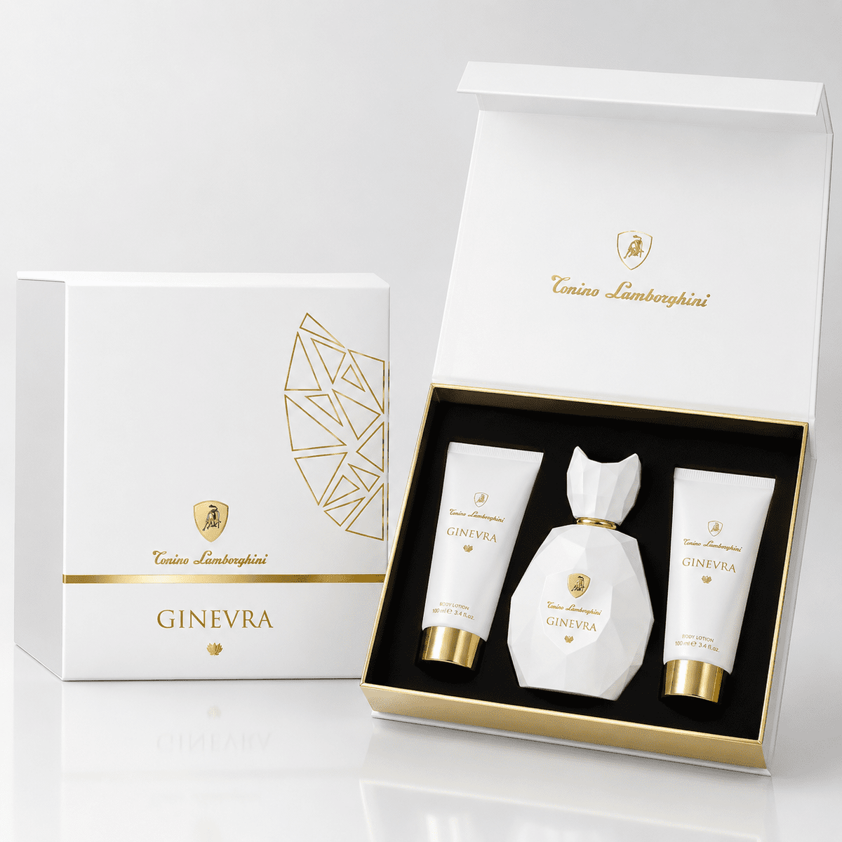 Cosmetic set with 'Ginevra' branding