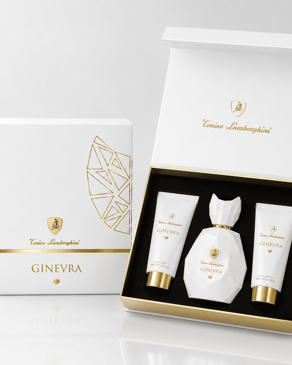 Cosmetic set with 'Ginevra' branding