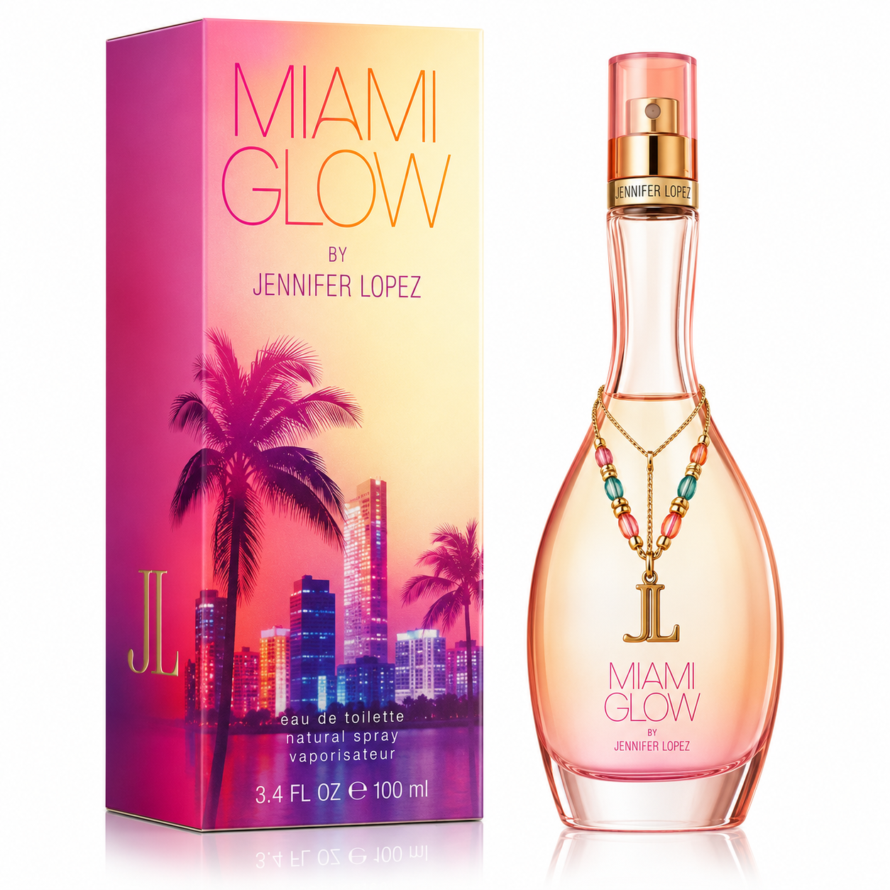 Jennifer Lopez Miami Glow Eau de Toilette for Women 3.4 Oz