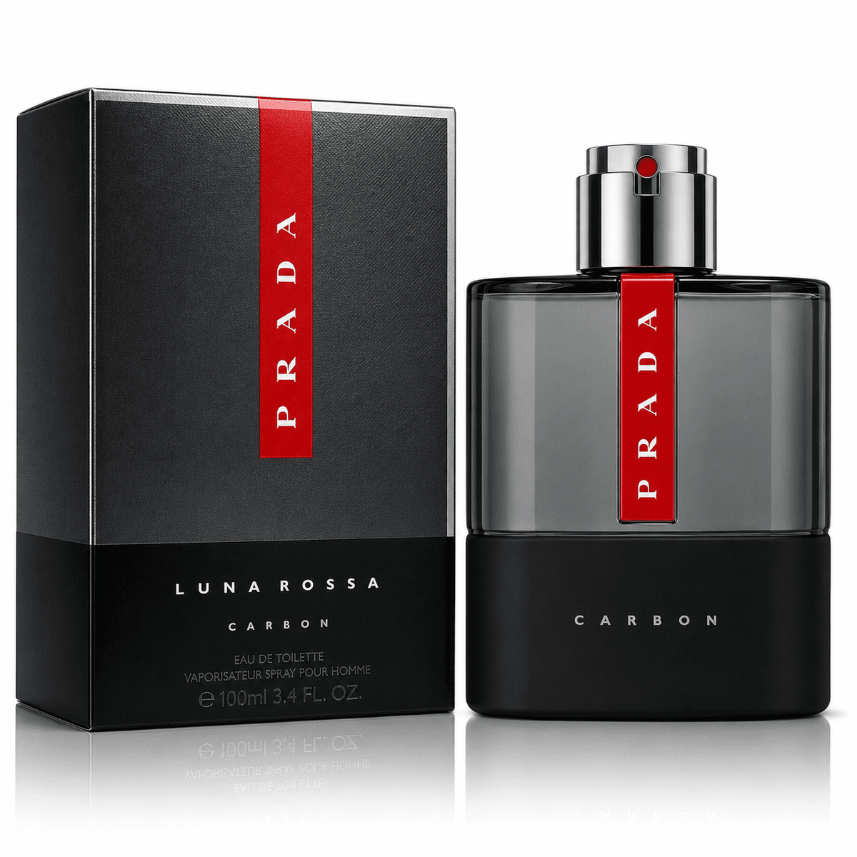 Luna Rossa Carbon by Prada Eau de Toilette Spray for Men 3.4 Oz