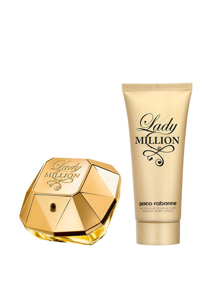 Lady Million by Paco Rabanne 2-Piece Gift Set for Women – Eau de Parfum 2.7 Oz + Body Lotion 3.4 Oz