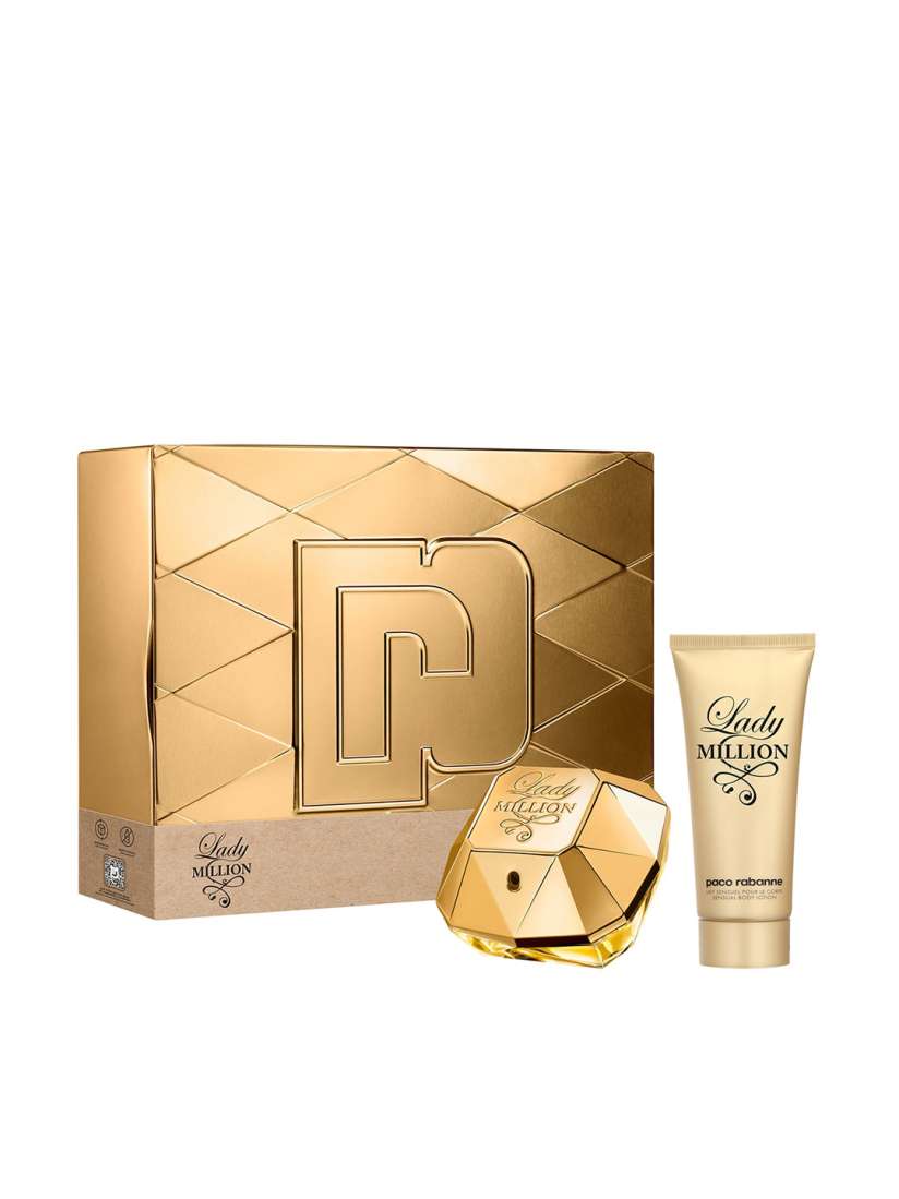 Lady Million by Paco Rabanne 2-Piece Gift Set for Women – Eau de Parfum 2.7 Oz + Body Lotion 3.4 Oz