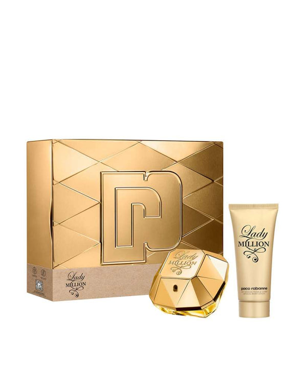 Lady Million by Paco Rabanne 2-Piece Gift Set for Women – Eau de Parfum 2.7 Oz + Body Lotion 3.4 Oz