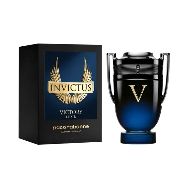 Invictus Victory Elixir by Paco Rabanne Parfum Intense for Men 3.4 Oz – Powerful Amber Woody Cologne
