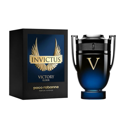 Invictus Victory Elixir by Paco Rabanne Parfum Intense for Men 3.4 Oz – Powerful Amber Woody Cologne