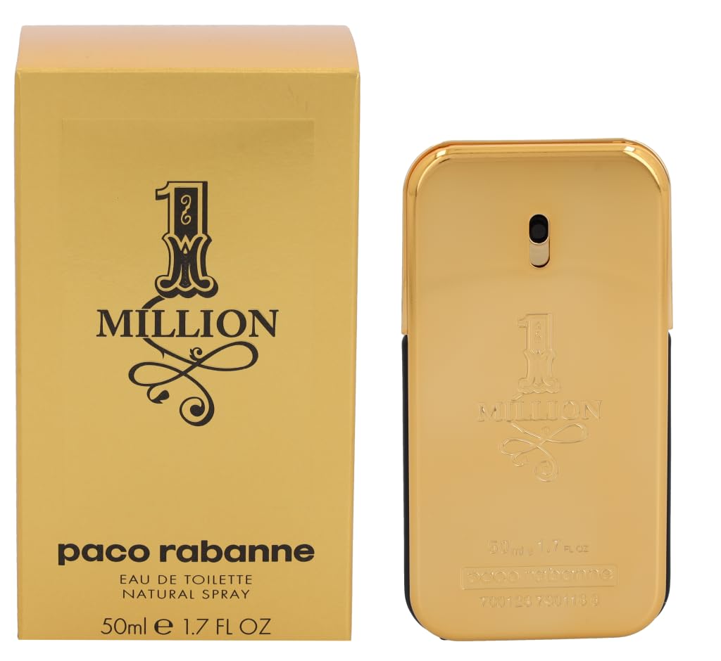 One Million by Paco Rabanne Eau de Toilette Spray for Men 1.7 Oz – Spicy Woody Iconic Cologne