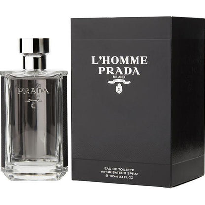 L’Homme L’Eau by Prada Eau de Toilette Spray for Men 3.4 Oz – Fresh Iris Woody Luxury Cologne