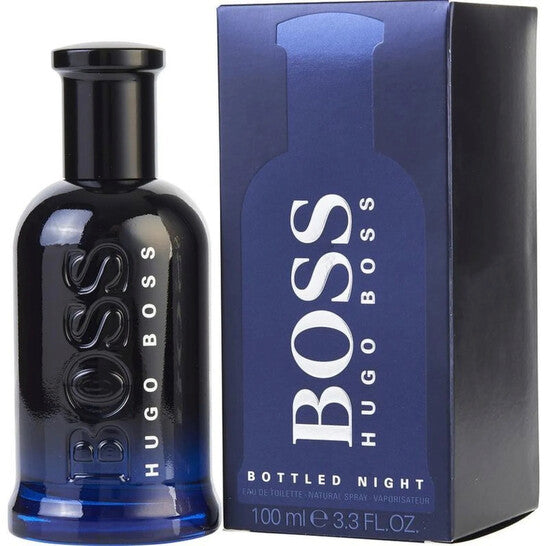 Hugo Boss Bottled Night Eau de Toilette EDT Spray 3.4 oz 100 ml for Men | Warm Woody Aromatic Fragrance
