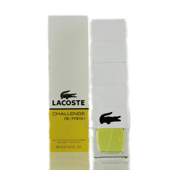 Lacoste Challenge Refresh Eau de Toilette EDT Spray 3.0 oz 90 ml for Men | Fresh Citrus Aromatic Fragrance