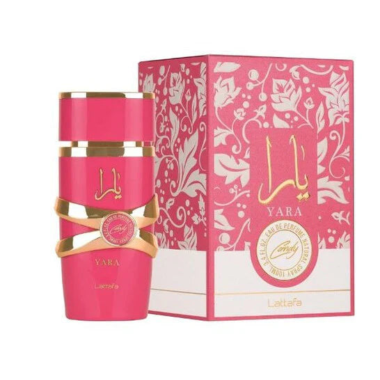 Lattafa Yara Candy Eau de Parfum EDP Spray 3.4 fl oz 100 ml for Women | Sweet Gourmand Floral Fragrance