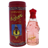 Versace Red Jeans perfume bottle and packaging on a white background