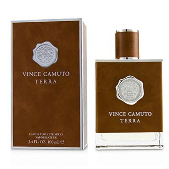 Vince Camuto Terra Eau de Toilette 3.4 Oz / 100ml for Men – Earthy Woody Aromatic Fragrance